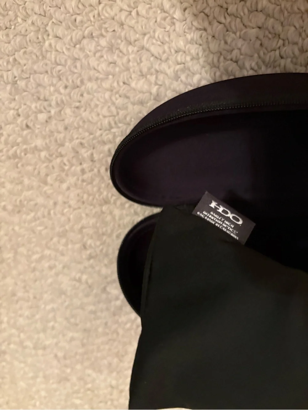 Oakley Black Semi-Rigid Sunglasses Case with Embossed Logo Sutro $235